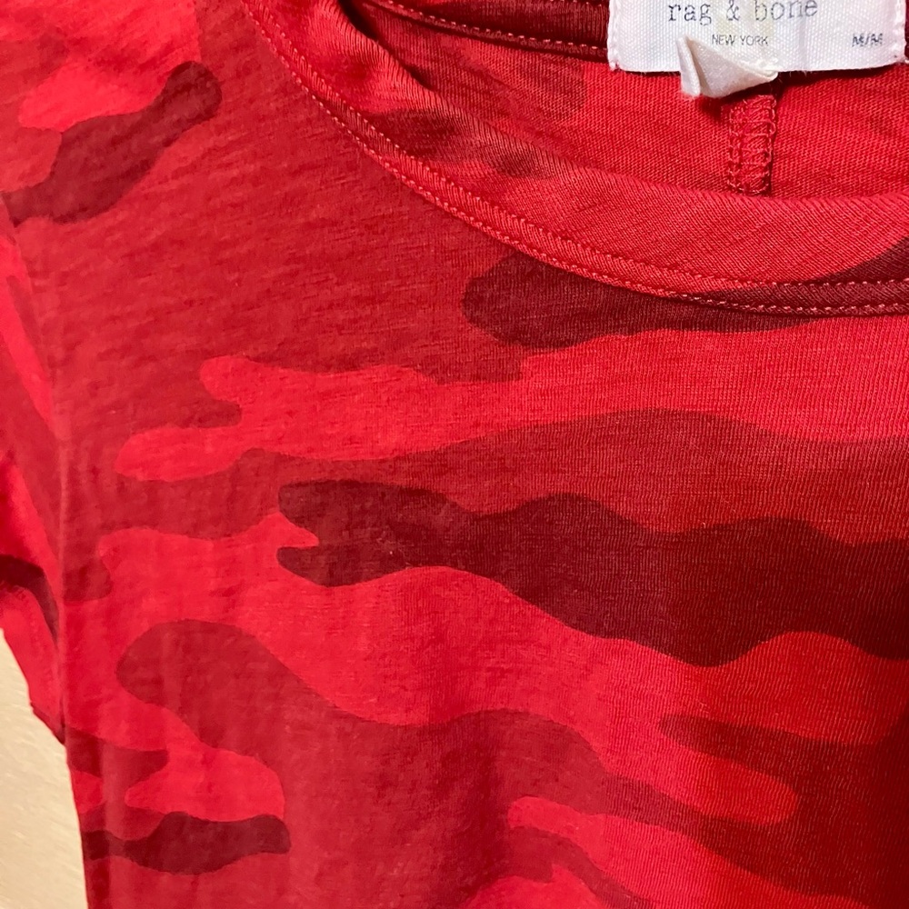 rag & bone Red Camouflage Short Sleeve Tee - Picture 2 of 5